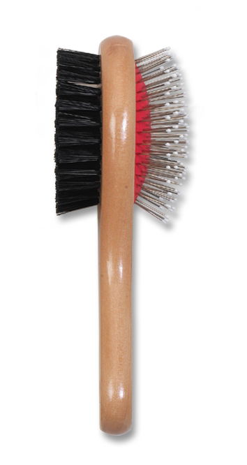 Ancol Heritage Wood Handle Double Sided Brush Sml